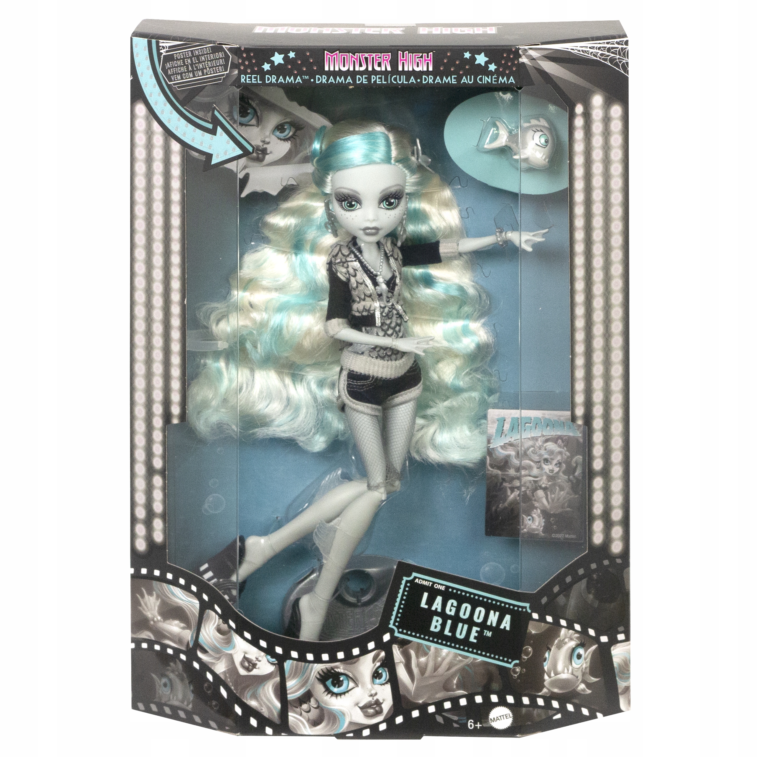 Mattel Monster High Reel Drama Lagoona Blue bábika 27 cm